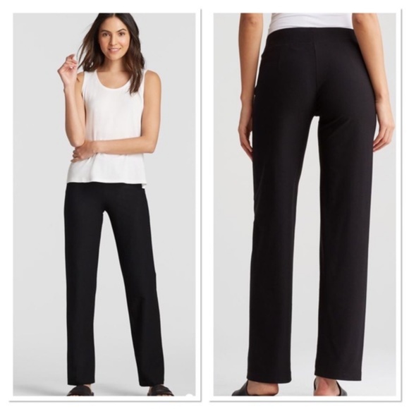 eileen fisher black crepe pants